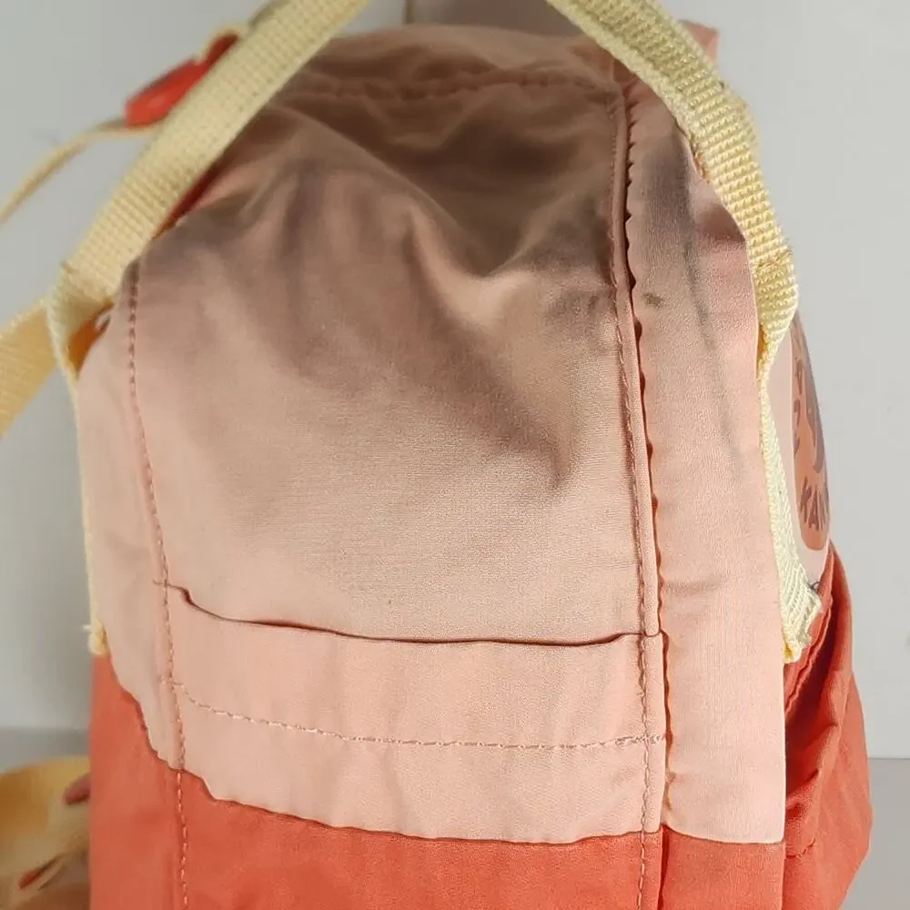 Fjallraven Kanken Art 23616 Mini Orange /pink Nylon Swedish Daypack Backpack